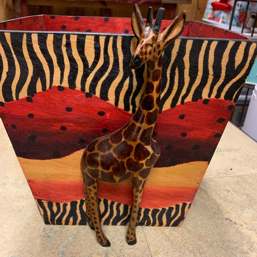 Planter holder or unique container. Wooden and hand crafted.